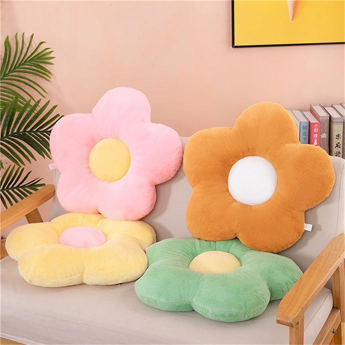 Winter Thick Cushion Flower Circular Shape Soft Nap Office Classroom Chair Cushion Pillow Bedroom Floor