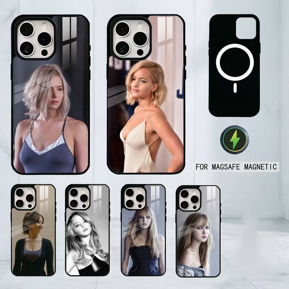 Чехол для телефона Дженнифер Лоуренс для iPhone 17, 16, 15, 14, 13, 12, 11 Plus, Pro, магнитный с Magsafe, беспроводная зарядка