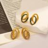 Yingtai 18k Gold Vacuum-Plated, Non-Fading Stainless & Titanium Steel Earrings - European & American Fashion Style for Women