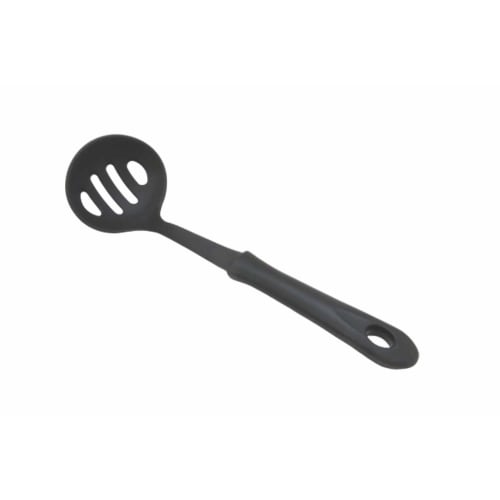 Altis Mini Kitchen Nylon Slotted Ladle, Black (Body: 66 Nylon, Handle: Polypropylene), Japan, BMN0203