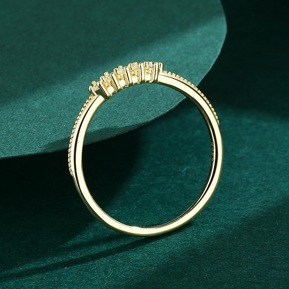 Simple Sterling Silver Women's Jewelry Single Row Diamond Couple Ring for Women Original S925 Sterling Silver Engagement Wedding Gift Jewelry