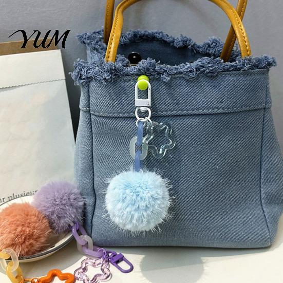 Backpacks Accessory Plush Ball Keychain, Fluffy Pompom Pendant with Hollow Star, Backpack Decorative Accessories Purse Bag Accessories, Gift for Women