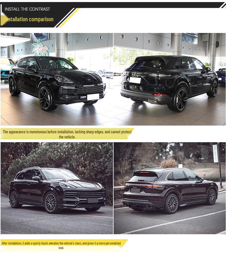 Porsche Cayenne 18-23 CM Model Upgrade Kit: Front/Rear Lip, Side Skirts, Spoiler, Fender Flares