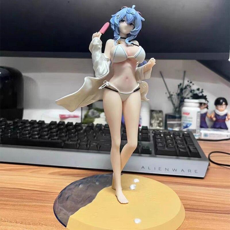 25cm Anime Genshin Impact Ganyu Figure Hentai Action Figurine Kawaii Swimsuit Game Pvc Statue Model Doll Decoration Kids Gifts