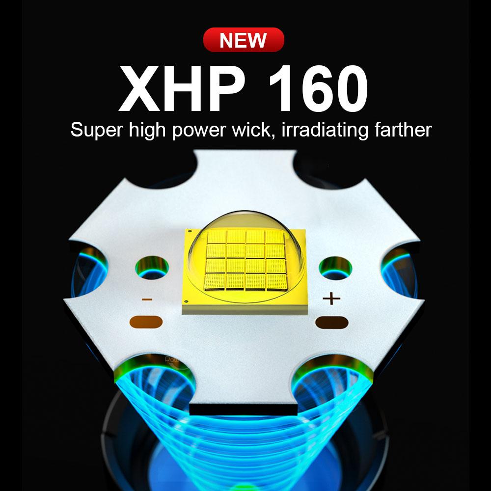 Мощный фонарик Супер яркий XHP160 LED + COB магнитная лампа Водонепроницаемая вспышка Перезаряжаемый фонарик
