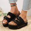 2025 Flat Slippers Women Slippers Indoor Bottom Non Slip Cork Slippers Women's Beach Outdoor Home Flip Flops Sandals