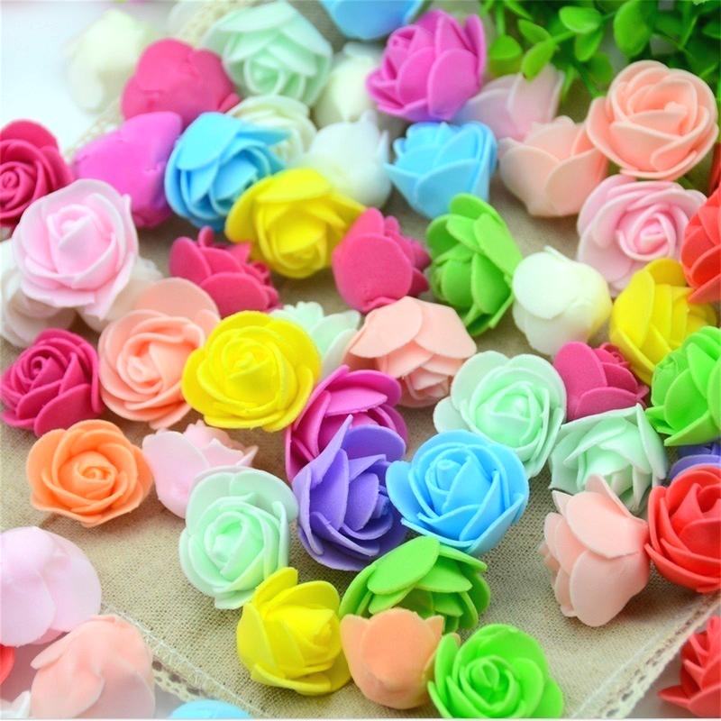 50 dona/lot Mini PE ko'pikli atirgul guli boshi Sun'iy atirgul gullari Qo'lda yasalgan DIY