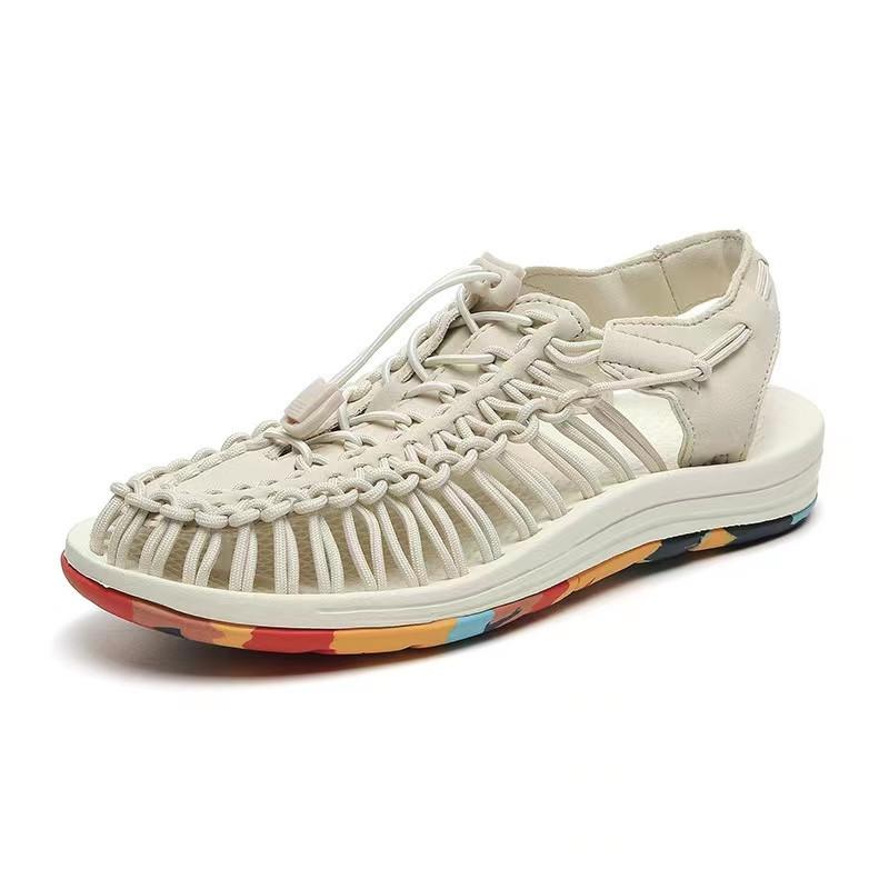 Новые дышащие сандалии размера 35-46, женские модные повседневные тканые сандалии, пляжная женская обувь, обувь для пар