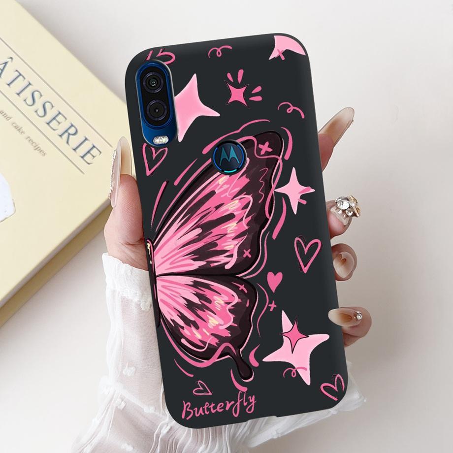 Чехол для телефона Motorola One Vision One Macro Задняя крышка Motorola P50 Мягкий матовый силикон Тонкий Fundas Милый панда кролик цветок