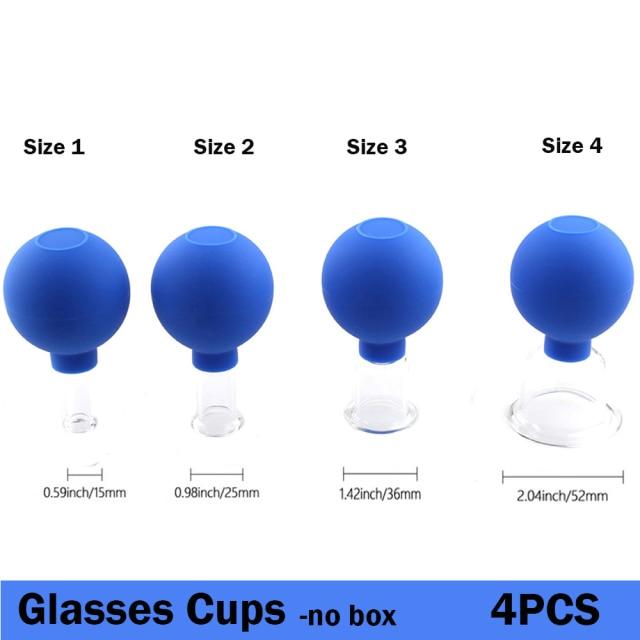 4 шт., набор вакуумных банок для массажа здоровья, резиновая головка, антицеллюлитный массаж, китайская терапия, набор банок для лица, банки