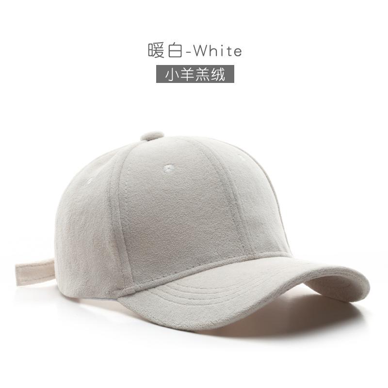 Шапка женская японская корейская версия зимняя теплая из овечьей шерсти однотонная кепка-таблетка для улицы спортивная модная мужская бейсболка