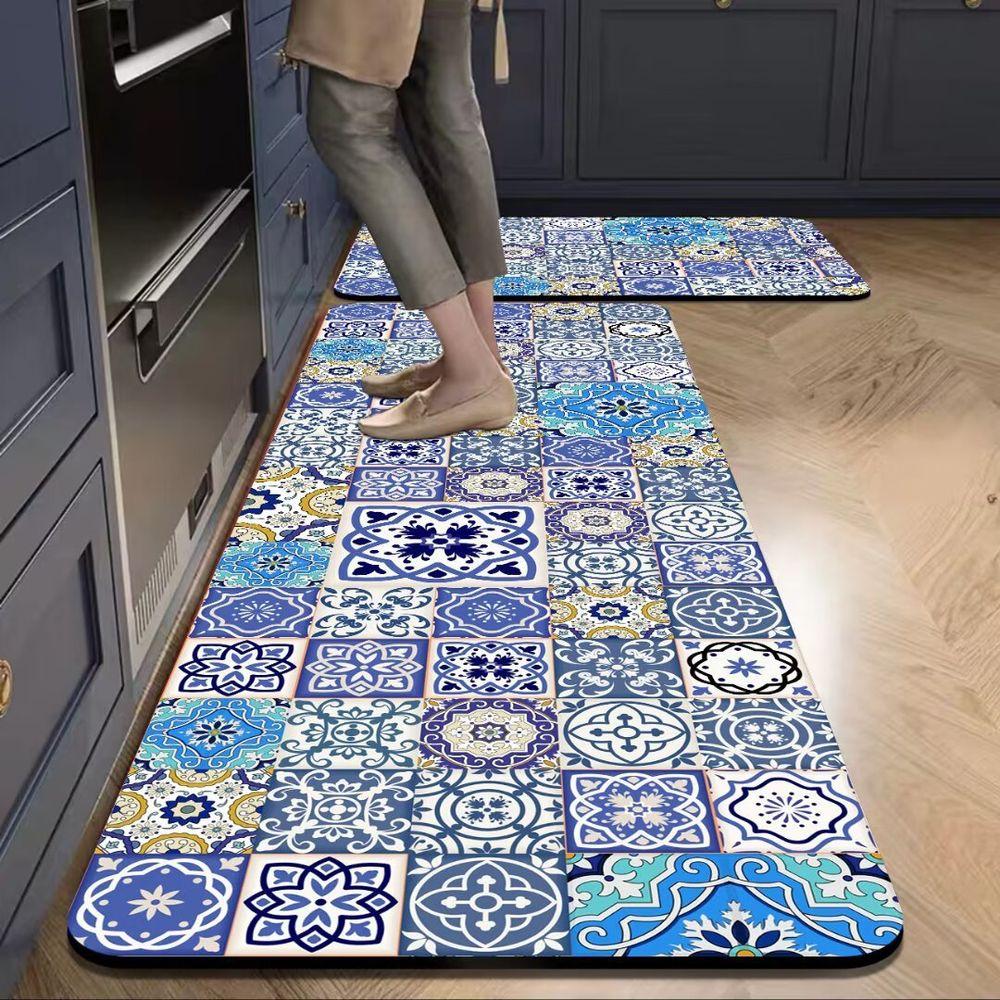 Bohemian Kitchen Floor Mat For Bathroom Dirt-Resistant And Easy To Clean Closet And Laundry Room Rug New Home Decor Style