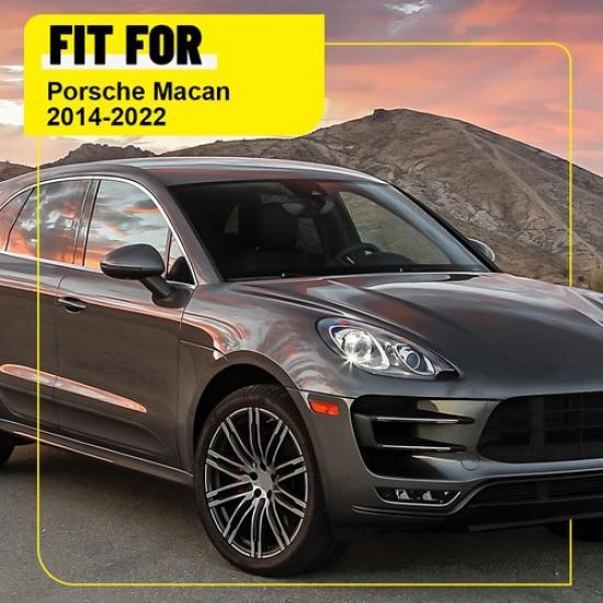 6pc For Porsche Macan 2014- Door Window Trim Black Cover Pillar Posts Cover