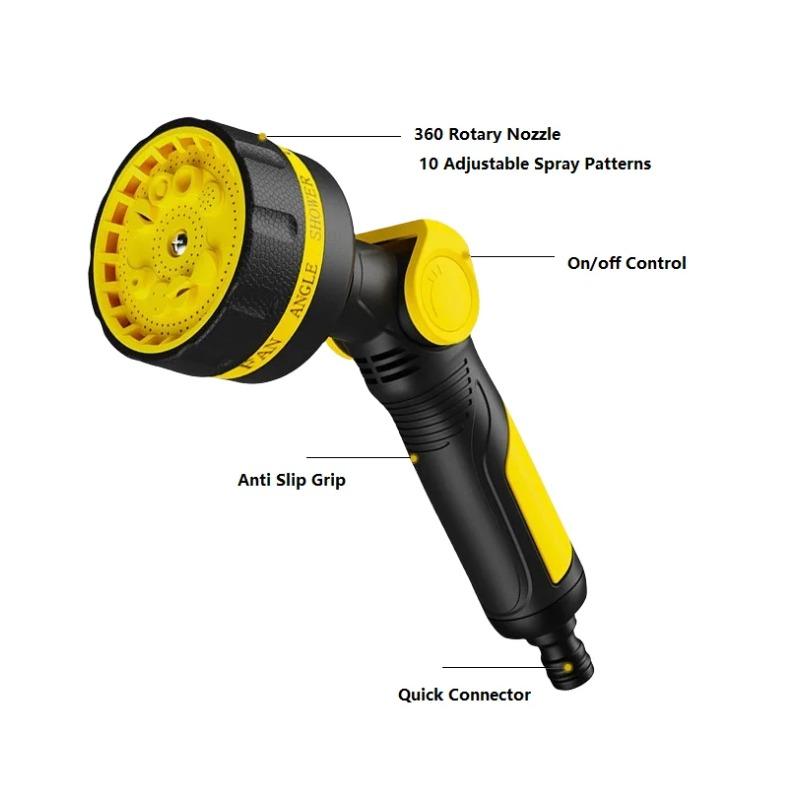 1 шт. Портативная многофункциональная пистолет-мойка высокого давления 10 режимов Садовый разбрызгиватель Мощный пистолет для воды высокого давления Полив сада