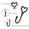 1/5PCS Home Decor Vintage Wall Mounted Cast Iron Coat Hooks Key Holder Heart Shape