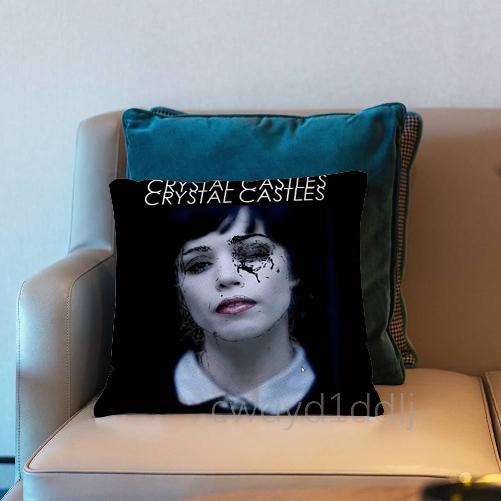 CCrystal Castles Band Amnesty Cushion Cover Pillow Cover Decor Pillowcase Printed Cushion Case For Couch