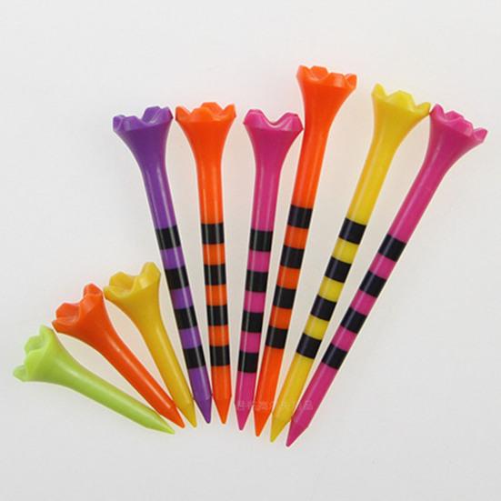 10Pcs 38/70/82MM Golf Tee Striped Height Adjustable Sharp Tip Plastic Golf Ball Holder Golf Training Aid Spike Kit Golf Accessories Golfer Gifts