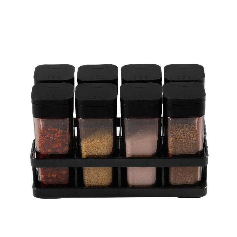 Spice Organizer Set 4-in-1 - Stackable Kitchen Bottles, Airtight Lids For Salt Pepper Baking,Countertop Space Saver Jars