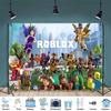 Баннер для украшения дня рождения в стиле игры Roblox для мальчиков 5x3 Этилен Фотофон Ткань