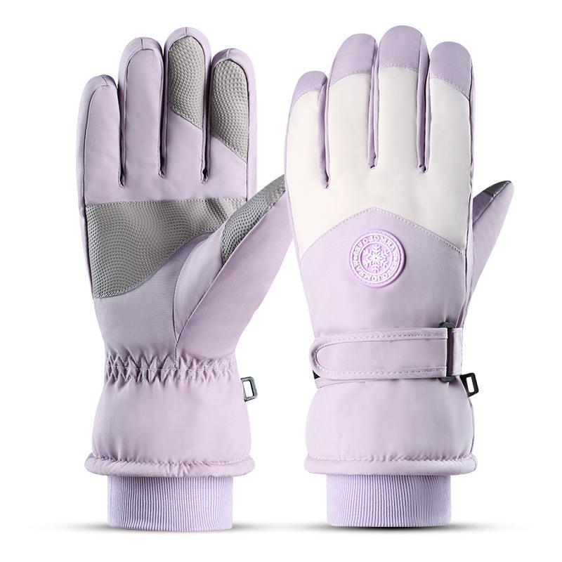 Лыжные перчатки Велосипедные Теплые и Защищающие от холода перчатки Женские Флисовые Утепленные Ветрозащитные Зимние Велосипедные Мужские Сенсорные