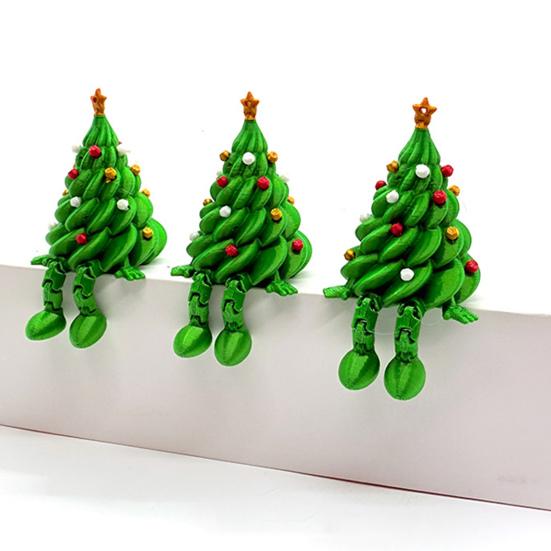 Articulated Christmas Tree Shelf Sitter 3D Printed Christmas Tree Desktop Figurine