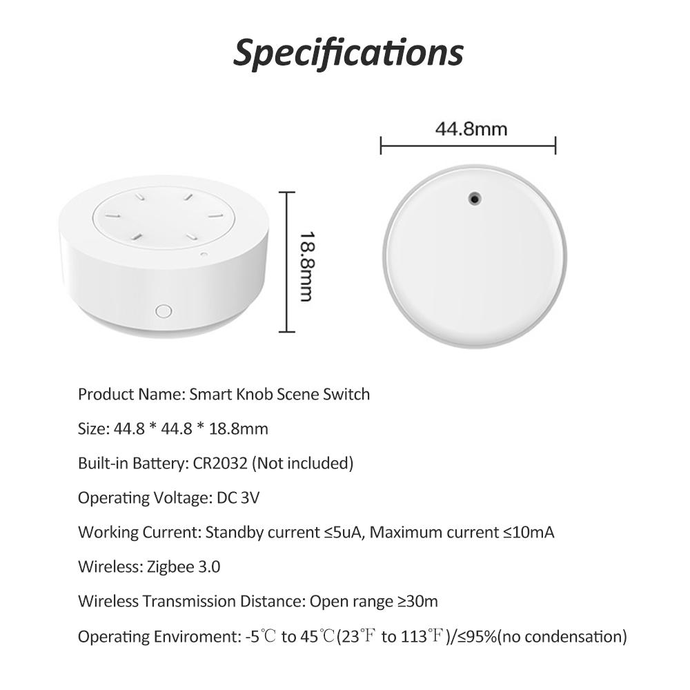 Кнопка беспроводного дистанционного управления Zigbee, кнопка «умная ручка», переключатель сценария, диммер сценария «умный дом»
