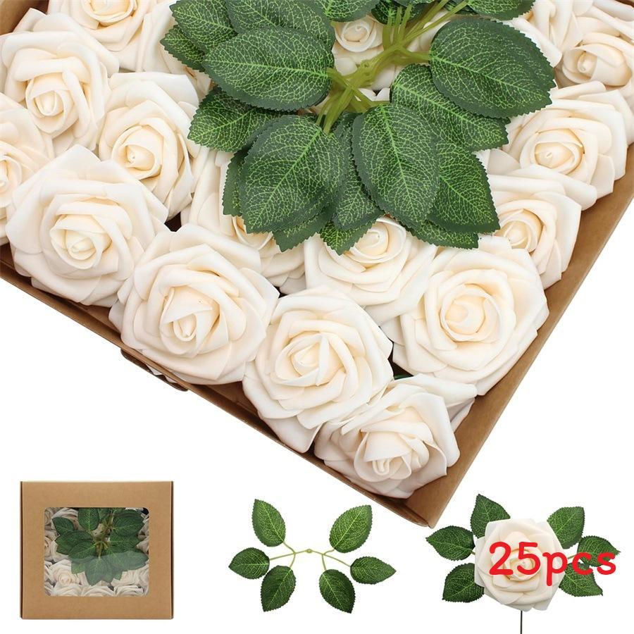 Foam Rose Flower Wedding Centerpiece Accessories With Stem For Home And Outdoor Decor