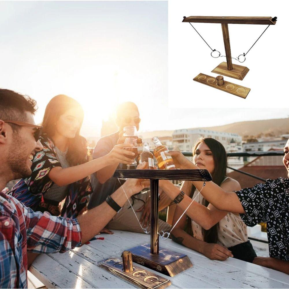 Деревянный набор игры "Крючок и кольцо" Ручные настольные игры Игровой набор "Битва колец" Дом