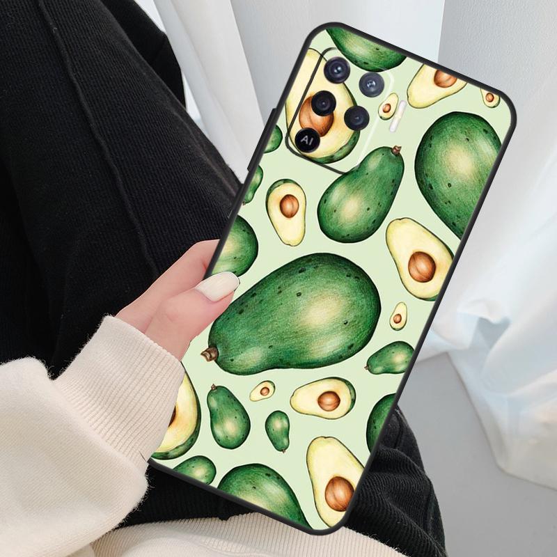 Avocado Pattern Case For Oppo A96 A76 A16 A60 A98 A58 A78 A18 A38 A80 A40 A77 A57 A17 A74 A54 A94 A15 A5 Pro