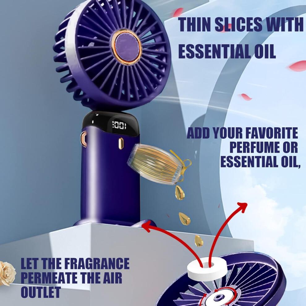 Portable USB Rechargeable Handheld Fan with LED Display