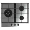 Cecotec Plaque de gaz 3 feux Bolero Squad G 3400F Inox 62kW Acier inoxydable Grilles fonte Brûleur WOK