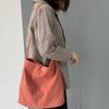 Сумка-тоут Холщовая Однотонная Простая Конфетного Цвета Женская На Одно Плечо