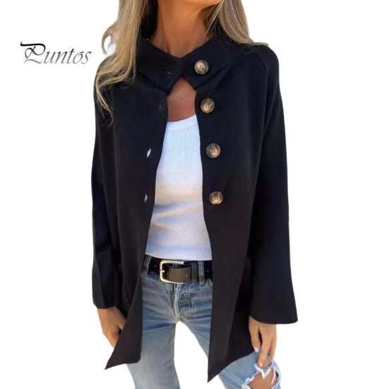 Зимняя женская трикотажная куртка с воротником-лацканом, однобортный кардиган с длинными рукавами, верхняя одежда с карманами, теплое, сохраняющее тепло пальто для поездок на работу