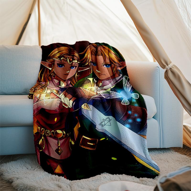 1pc Game Zelda Theme Blanket - Digital Print, Polyester, Cozy for All Seasons, Perfect for Outdoor, and Travel