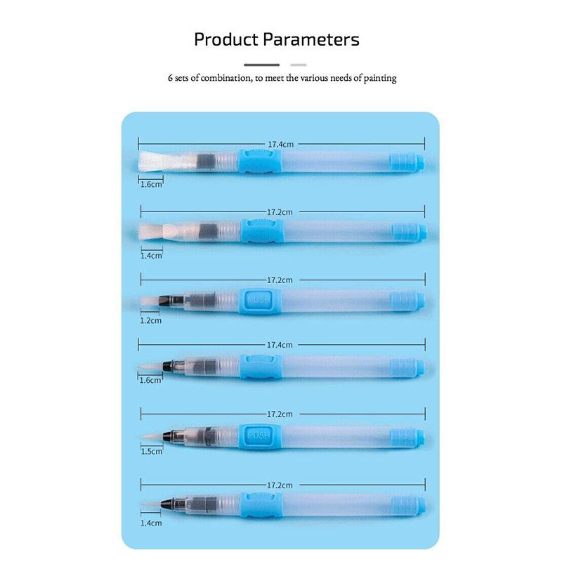 JOWOART 6 Многофункциональные перьевые ручки Кисть для ирригации Ручка для хранения воды Водорастворимый цветной карандаш Живопись Каллиграфия Художественные принадлежности