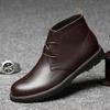 Fashion Autumn Winter Men Ankle Boots Luxury Brand Lace-up Business Footwear Genuine Leather Man Shoe High Quality Round Toe Basic Boots