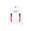 EA7 Весна/Лето 2024 Свитшот мужской с принтом логотипа-буквы, круглым вырезом, свободного кроя, с длинным рукавом, Белый 3DPM14-PJLIZ-1100