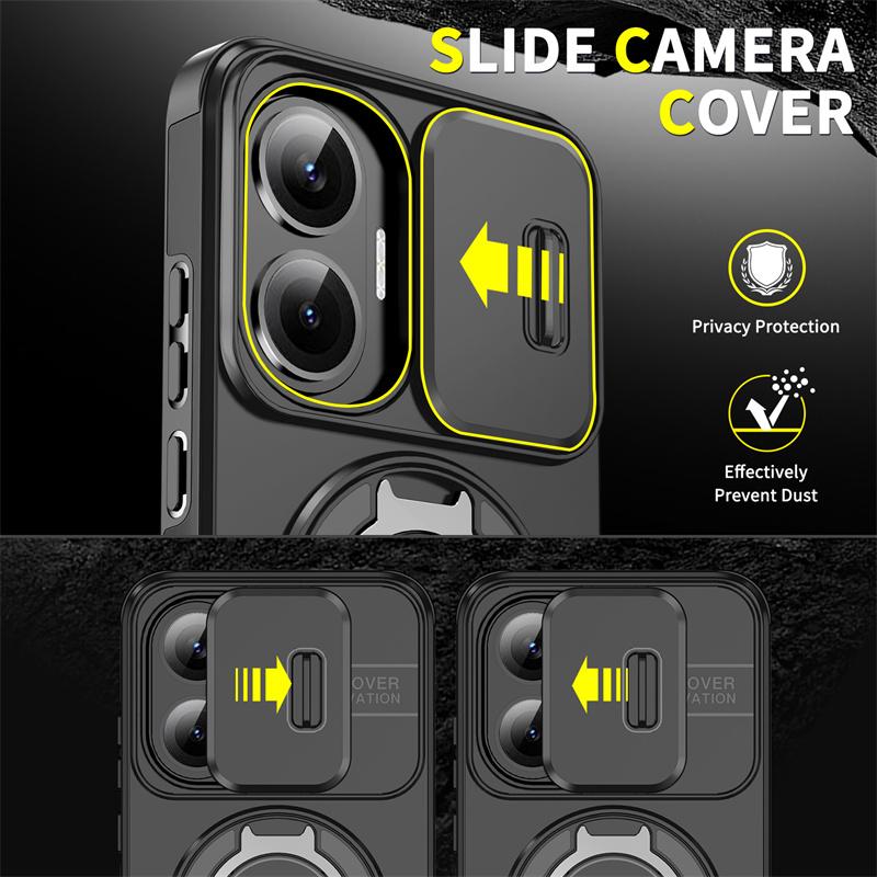 Funda For Xiaomi Poco F7 5G Case Shockproof Armor Magnetic Holder Ring Case For Poko Little F7 F 7 7F PocoF7 Lens Protect Cover