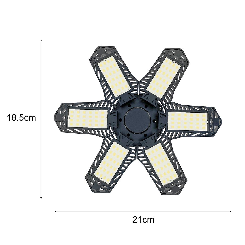 Светодиодные светильники для гаража - мини-потолочные светильники с 6 регулируемыми панелями, деформируемый вентилятор, потолочный светильник, 100-265 В