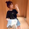 Women's Backless Short-sleeve T-shirt New Summer Korean Version Loose Sequin Top