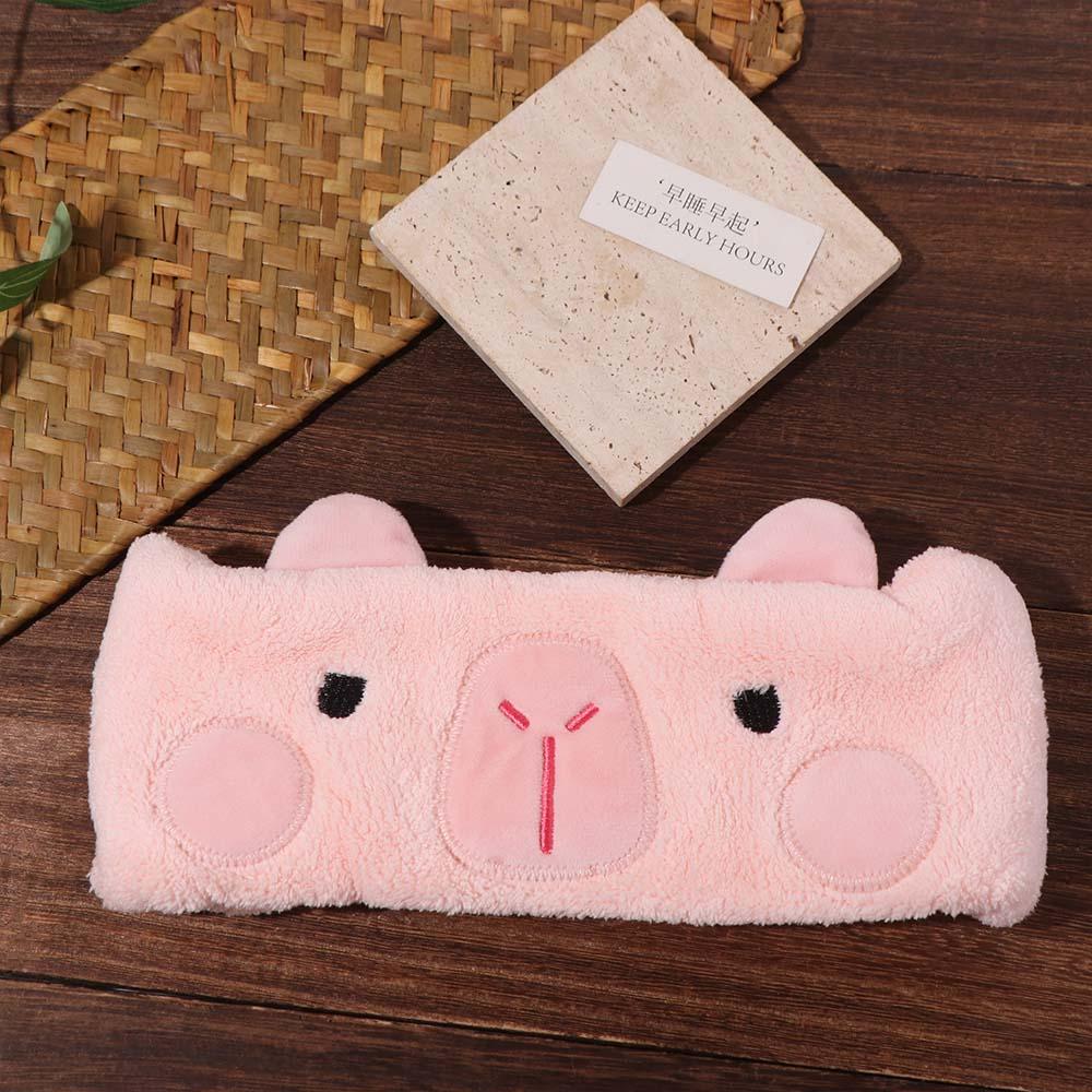 Headwear Wide-brimmed Capybara Headband Multi-Color Coral Fleece Cartoon Hairband Embroidery Animal Makeup Headband Make Up