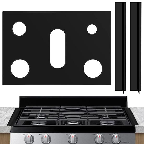 1 комплект верхней крышки для газовой плиты с 5 отверстиями и 3 полосками для зазоров. Жаростойкая, можно мыть в посудомоечной машине. Многоразовая антипригарная силиконовая крышка для газовой плиты. Защитная защита.
