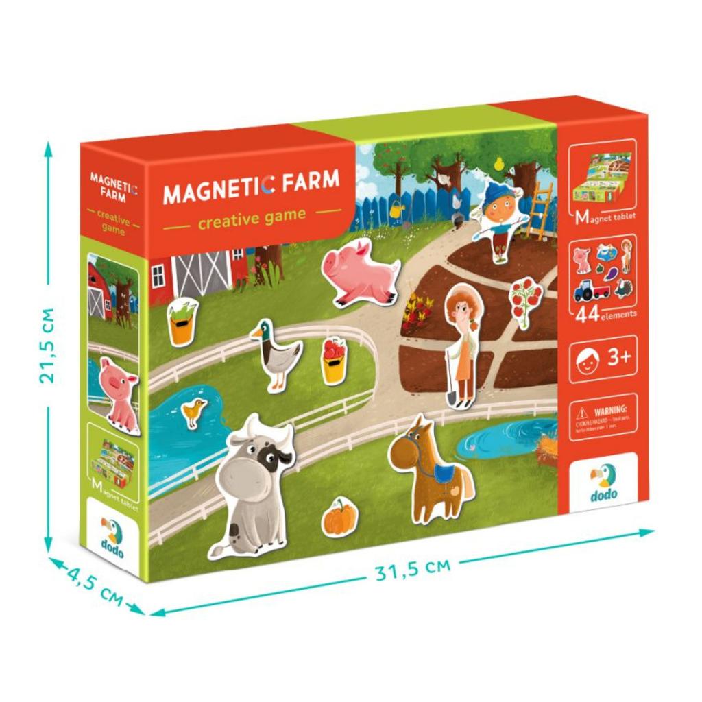 Gra Magnetyczna "Farma" Mega Zestaw Tablica Magnetyczna 44 Elementy Magnesy 200260