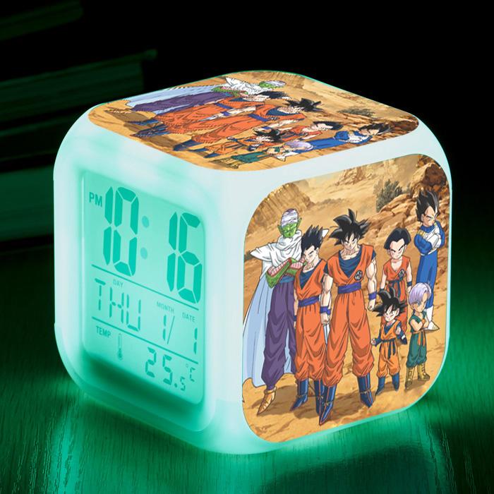 Аниме Dragon Ball Цифровые часы Сон Гоку Гохан Веджета Маджин Буу Броли Бульма Тракс Будильник Фигурка Детские Светящиеся Игрушки Кукла