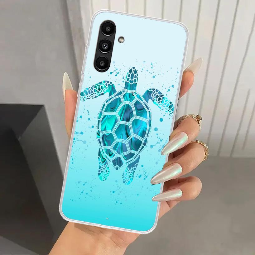 Мультяшный чехол для телефона с морской черепахой для Samsung Galaxy A17 A16 A37 A26 A36 A57 A56 A15 A25 A35 A55 A14 A24 A34 A54 A13 A23 A3