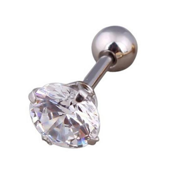 1 шт. унисекс, инкрустированные титановой сталью серьги-гвоздики с кубическим цирконием, ювелирные изделия из хряща