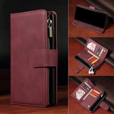 Флип кожаный кошелек на молнии чехол для Samsung A52 A72 A51 A21S S21 S20 iPhone 12 11 Pro Max XR Huawei Honor 10 Lite