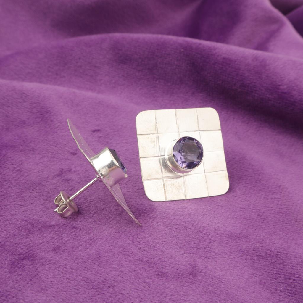 Распродажа ко Дню дружбы ИОЛИТ Камень Серебро 925 пробы Авторские Пусеты Уникальные Элегантные Серьги EE-146-9