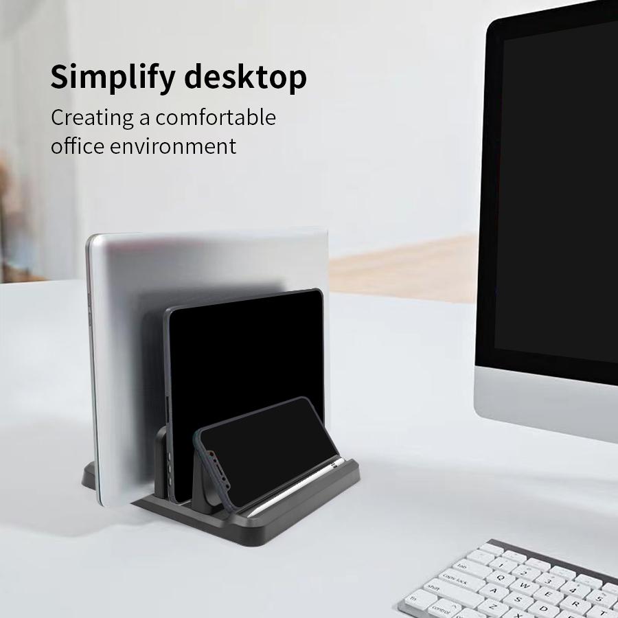Xiaomi Vertical Laptop Stand Plastic Portable Tablet/ Macbook/Phone Holder Adjustable Desktop Notebook Dock Space Save Tablet Accessory