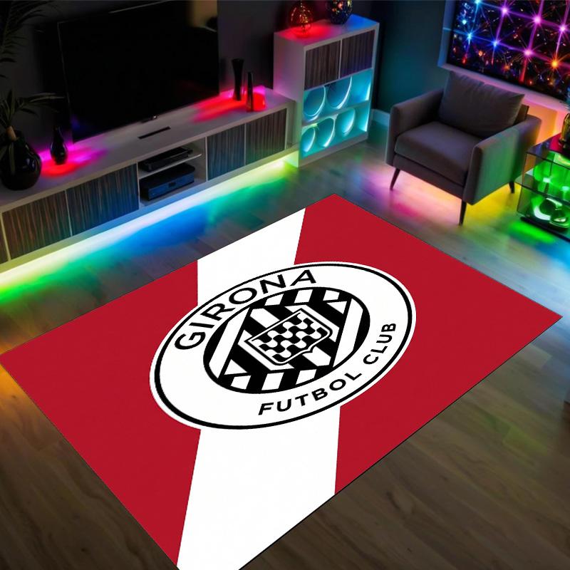 Дизайн Girona FC Кристальный Велюровый Ковер Уютный Не?Нескользящий ковер с принтом для спальни, гостиной, прихожей